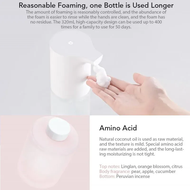 مایع ریز اتوماتیک فوم ساز شیائومی Mijia مدل Xiaomi Mijia MJXSJ03XW حجم 320ML به همراه مخزن فوم image gallery