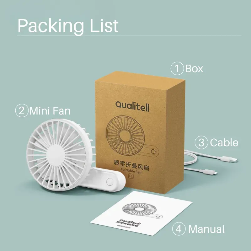 پنکه دستی قابل شارژ شیائومی مدل Xiaomi Qualitell-F1 image gallery