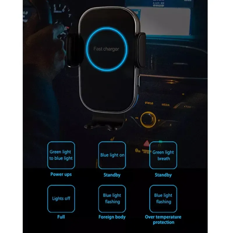 پایه نگهدارنده و شارژر بی‌سیم موبایل مدل Smart به همراه شارژر فندکی image gallery