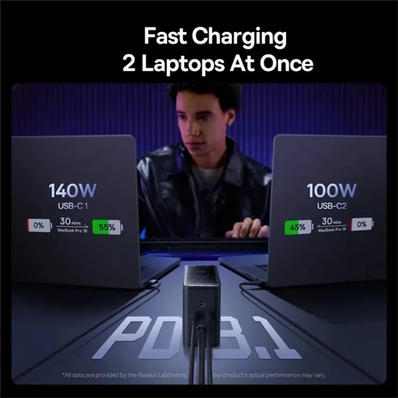 هاب شارژر 5 پورت بیسوس مدل Baseus P10163901113 Simultaneous Charging CCGAN240CE توان 240 وات image gallery