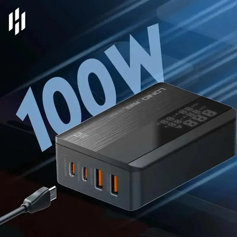 هاب شارژر 4 پورت الدینیو مدل  A4809C توان 100 وات image gallery