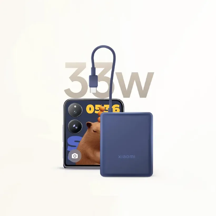 پاوربانک 10000 شیائومی مدل Xiaomi Power Bank PB1033MI توان 33 وات همراه با کابل متصل image gallery