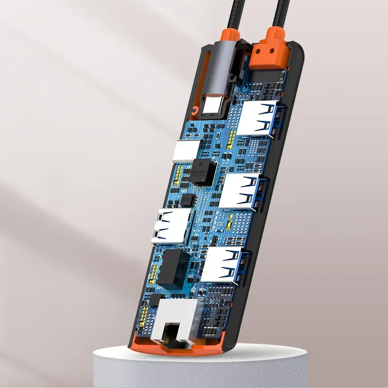 هاب 6 پورت تایپ سی الدینیو مدل LDNIO 6in1 Type-c Hub Adapter DS-26U توان 100 وات image gallery