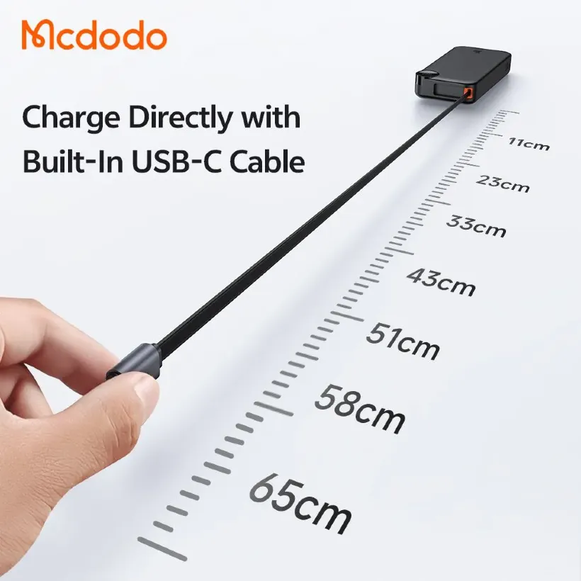 پاوربانک 10000 مک دودو  مدل Mcdodo Freego MC-3870 توان 30 وات همراه با کابل متصل image gallery