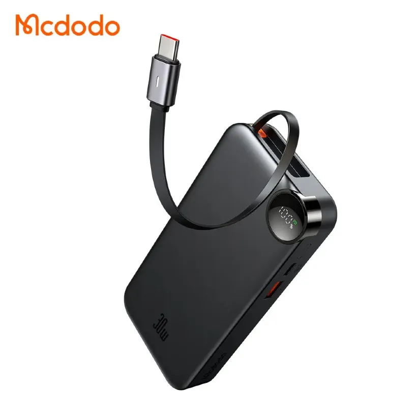 پاوربانک 10000 مک دودو  مدل Mcdodo Freego MC-3870 توان 30 وات همراه با کابل متصل image gallery