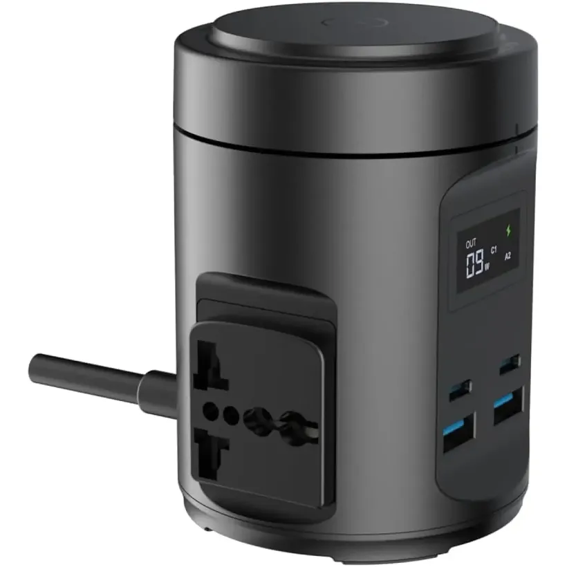 چند راهی برق و شارژر وایرلس مگ سیف پاورولوژی مدل  MagSafe Powerology Hub PWCUQC014 دارای 4 پورت image gallery