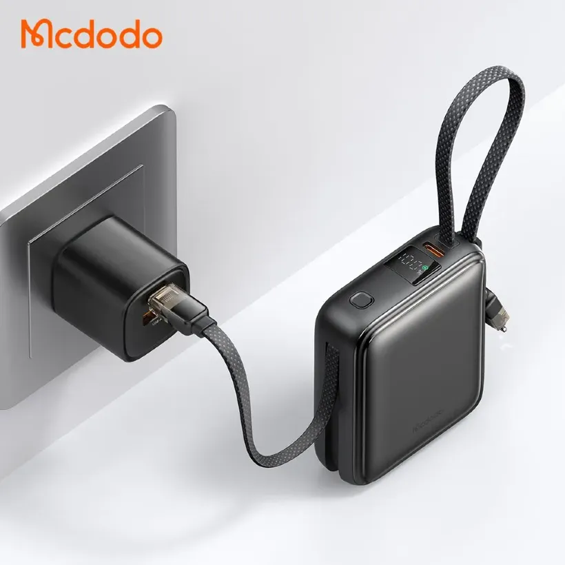 پاوربانک 10000 مک دودو مدل Mcdodo MC-2550 توان 22.5 وات با کابل متصل image gallery