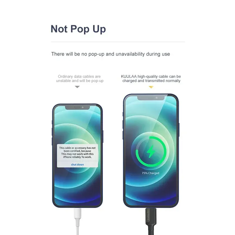 کابل شارژ USB-C به Lightning کولا مدل KUULAA KL-X64 طول ۱ متر 30 وات image gallery
