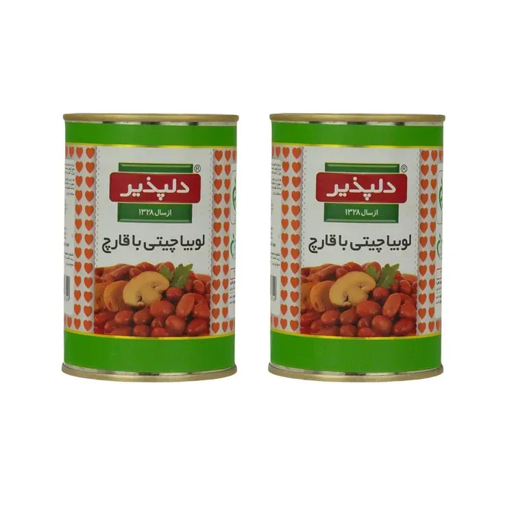کنسرو لوبیا چیتی با قارچ دلپذیر وزن 420 گرمی (بسته 24 عددی) image gallery