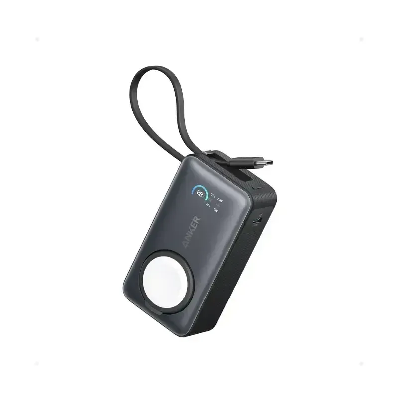 پاوربانک انکر مدل Anker MagGo-A1657 با قابلیت شارژ بی سیم اپل واچ ظرفیت 10000 میلی‌آمپر ساعت