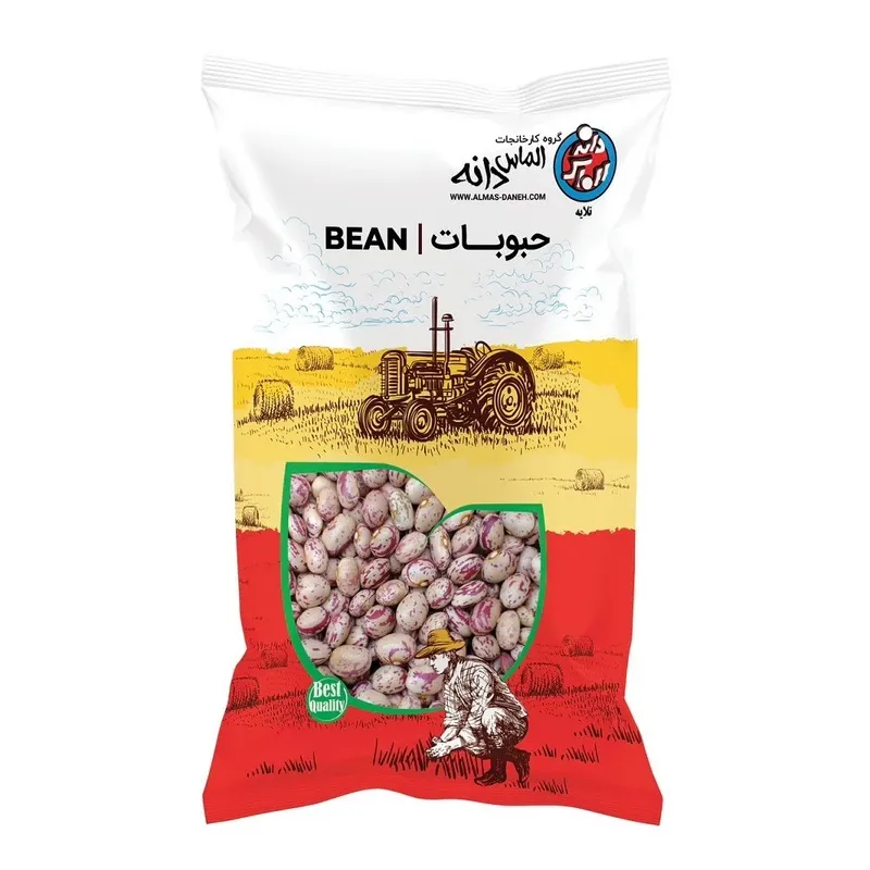 لوبیا چیتی الماس دانه وزن 900 گرمی (کیسه 14 بسته‌ای)