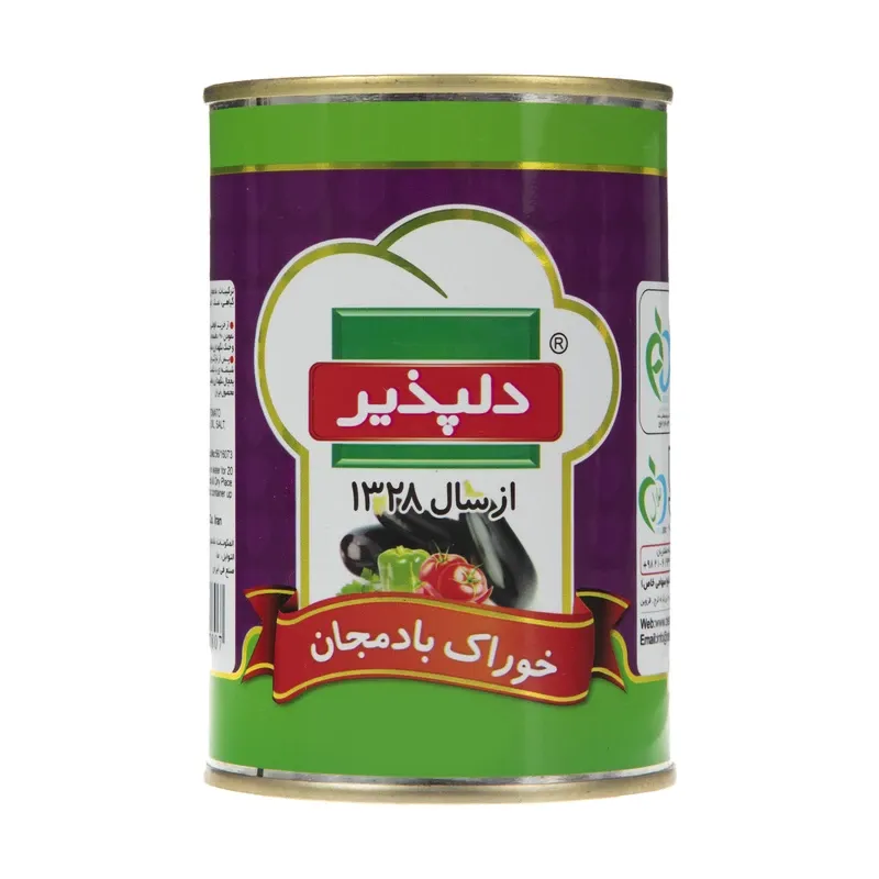 کنسرو خوراک بادمجان دلپذیر وزن 410 گرمی (بسته 24 عددی)