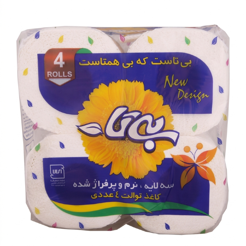 دستمال توالت بی تا مدل Flower بسته 4 عددی (16 بسته)