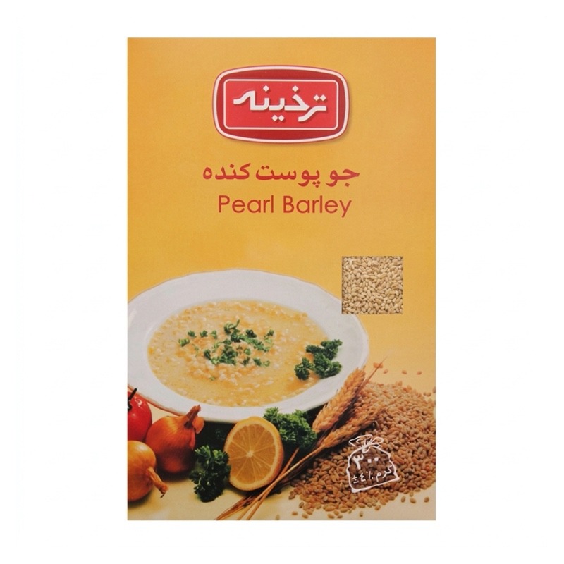 جو پوست کنده ترخینه وزن 300 گرمی (کارتن 12 بسته‌ای)