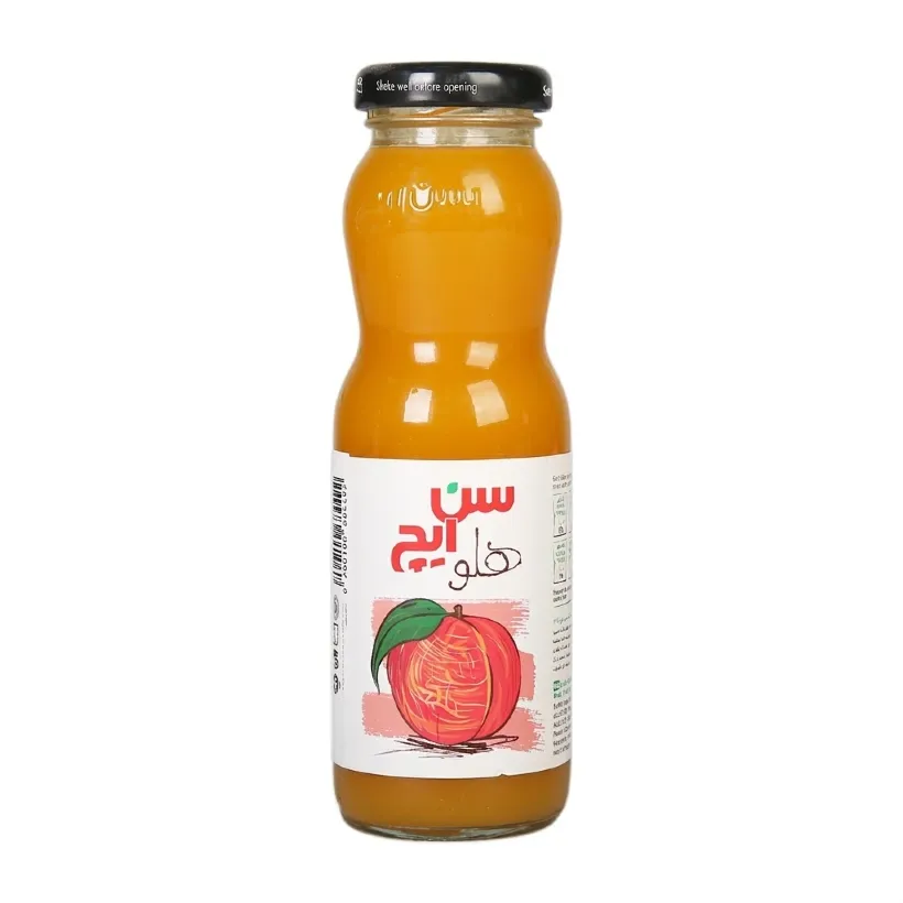 آبمیوه هلو شیشه ای سن ایچ حجم 200 میلی لیتری (بسته 12 عددی)