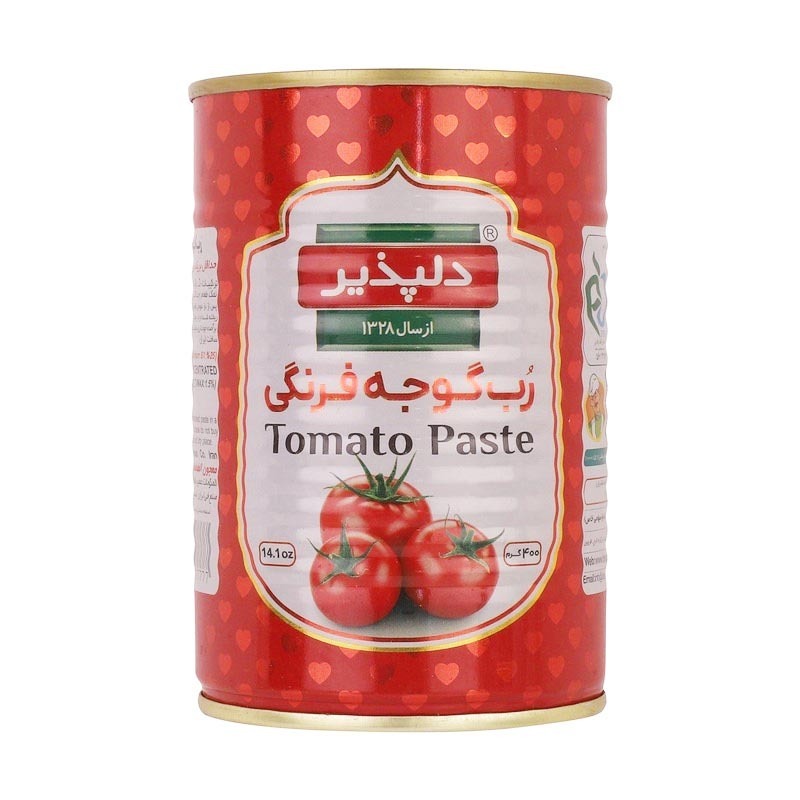 کنسرو رب گوجه فرنگی دلپذیر وزن 400 گرمی (کارتن 12 عددی)