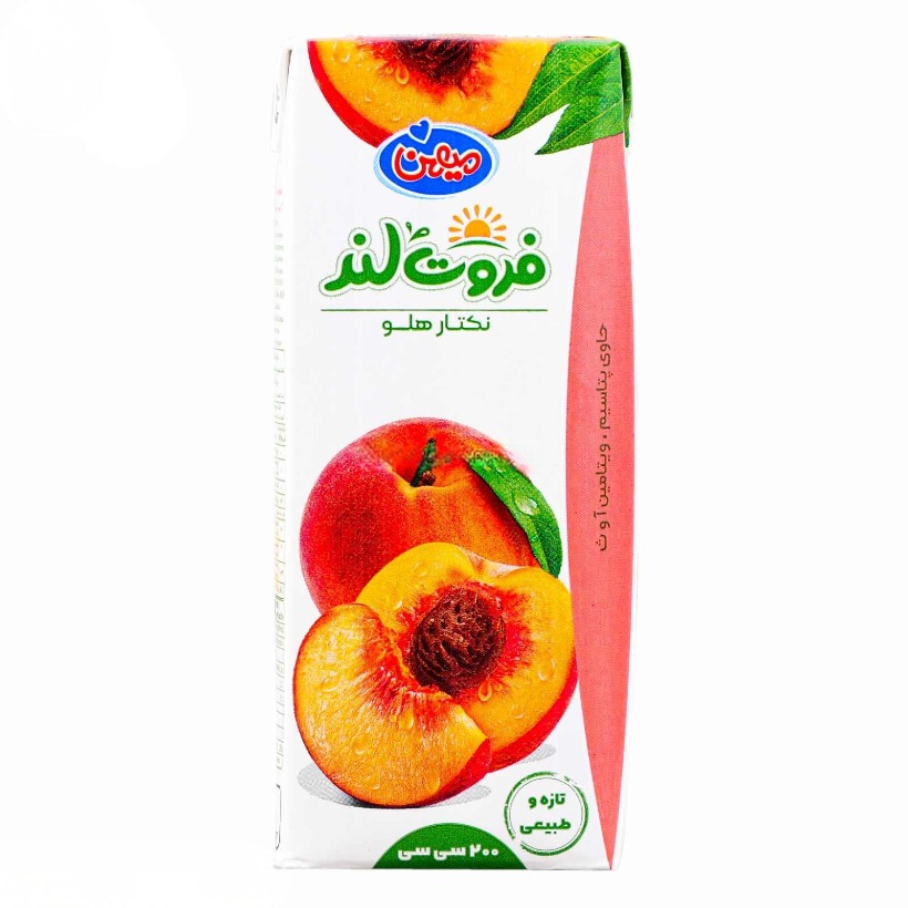 آبمیوه هلو فروت لند میهن حجم 200 میلی لیتری (بسته 36 عددی)