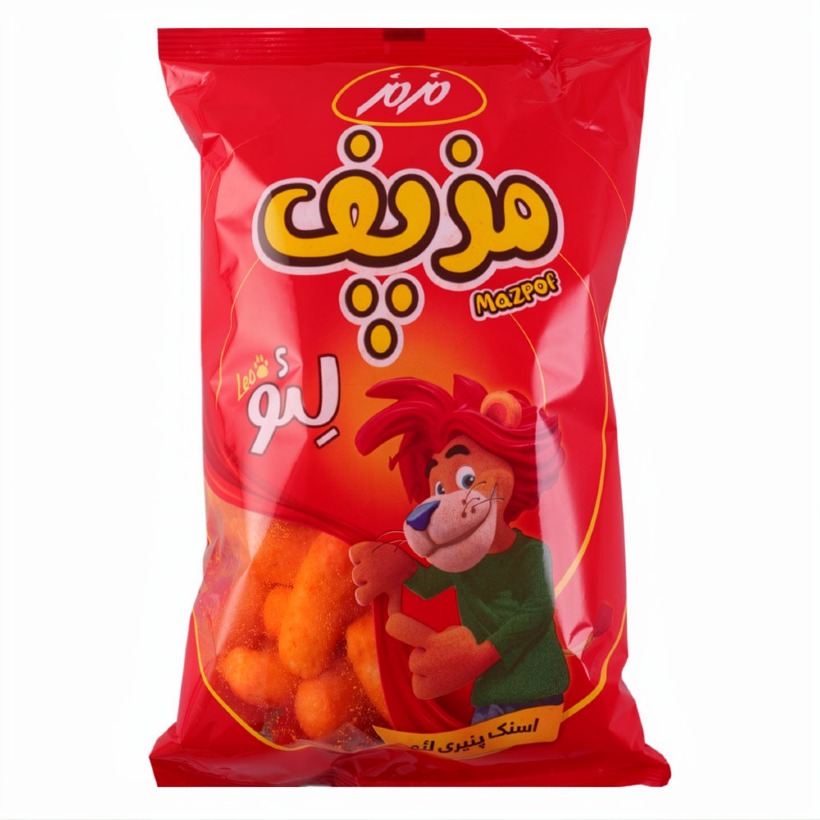 اسنک پنیری مزپف مزمز مدل لئو وزن 90 گرمی (کارتن 20 بسته‌ای)