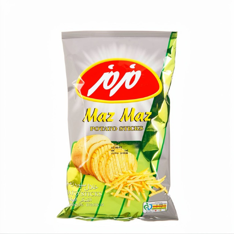 چیپس خلال سیب زمینی نمکی مزمز وزن 180 گرمی (کارتن 18 بسته‌ای)