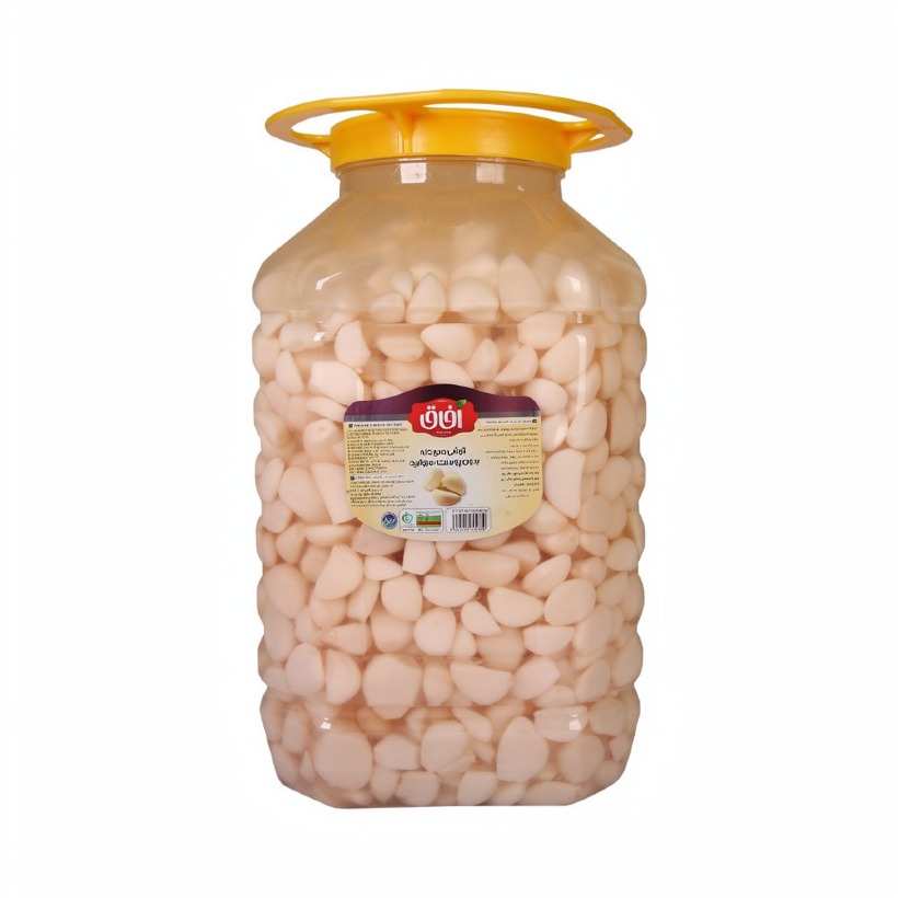 ترشی سیر حبه آفاق ظرف پت وزن 10 کیلوگرمی (1 عدد)