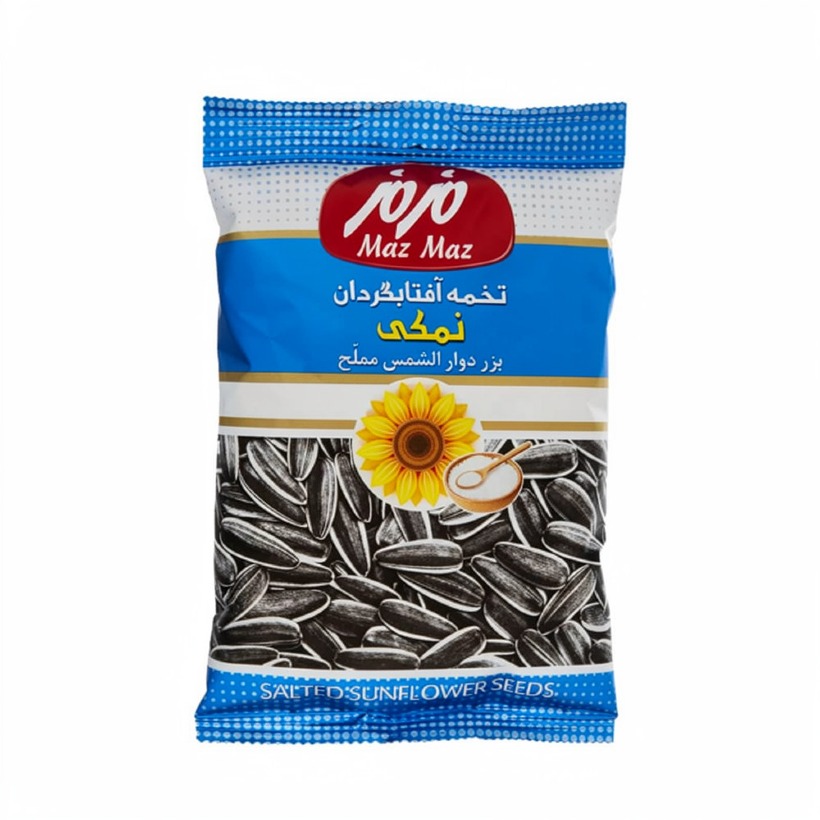 تخمه آفتابگردان نمکی مزمز وزن 105 گرمی (کارتن 16 بسته‌ای)