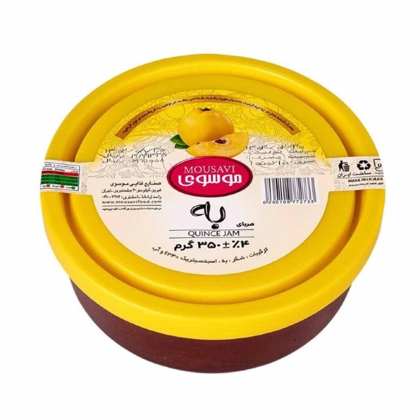 مربا به موسوی طرح ویترا وزن 350 گرمی (کارتن 12 عددی)