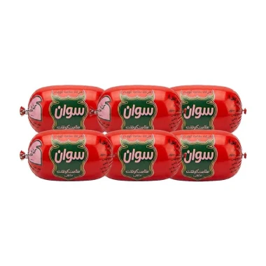 سوسیس کوکتل 60 درصد سوان وزن 1 کیلوگرم (بسته بندی توری)