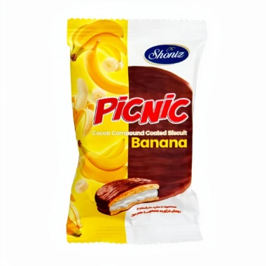 بیسکوییت با مغز مارشمالو و روکش فرآورده کاکائو والس شونیز وزن 26 گرمی (کارتن 60 عددی)
